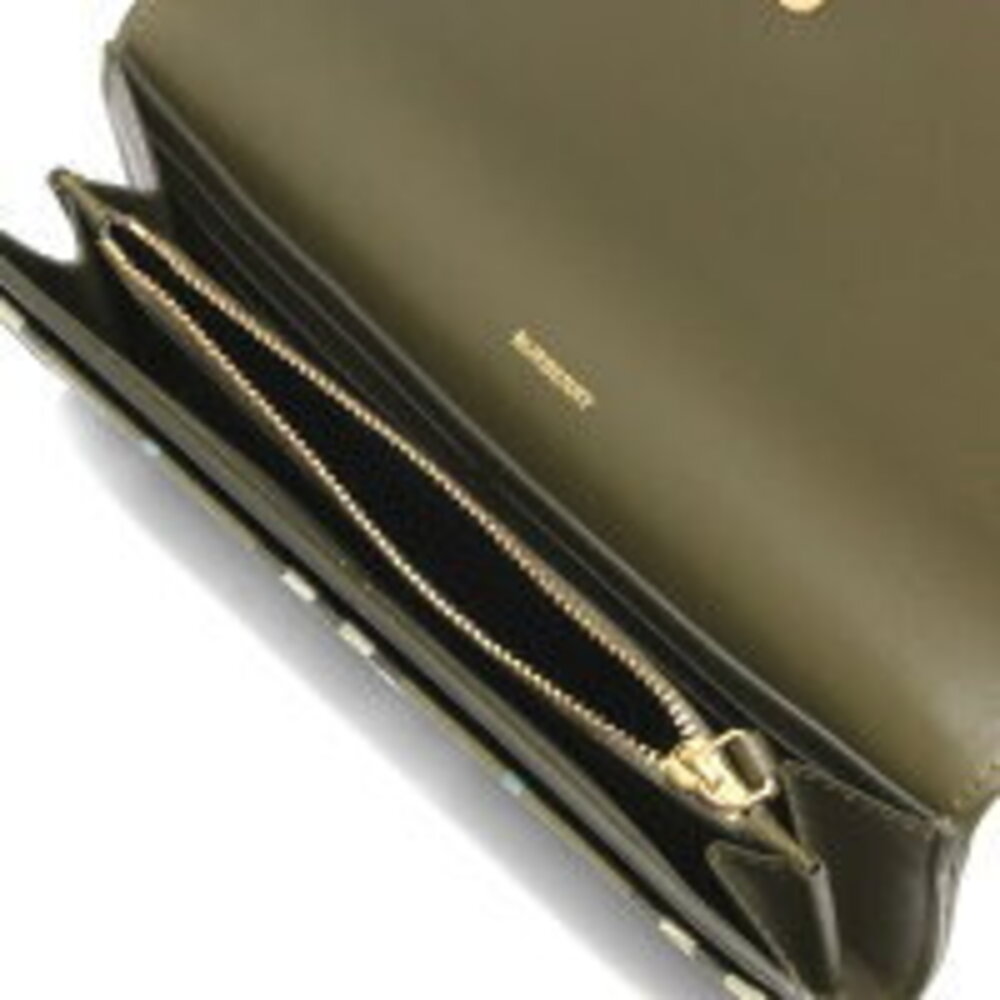 Burberry Green Halton Check Olive Bifold Continental Wallet Khaki